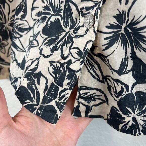 NWT American Eagle Cotton Poplin Tropical Printed Button Down Casual Shirt Small - Picture 3 of 8